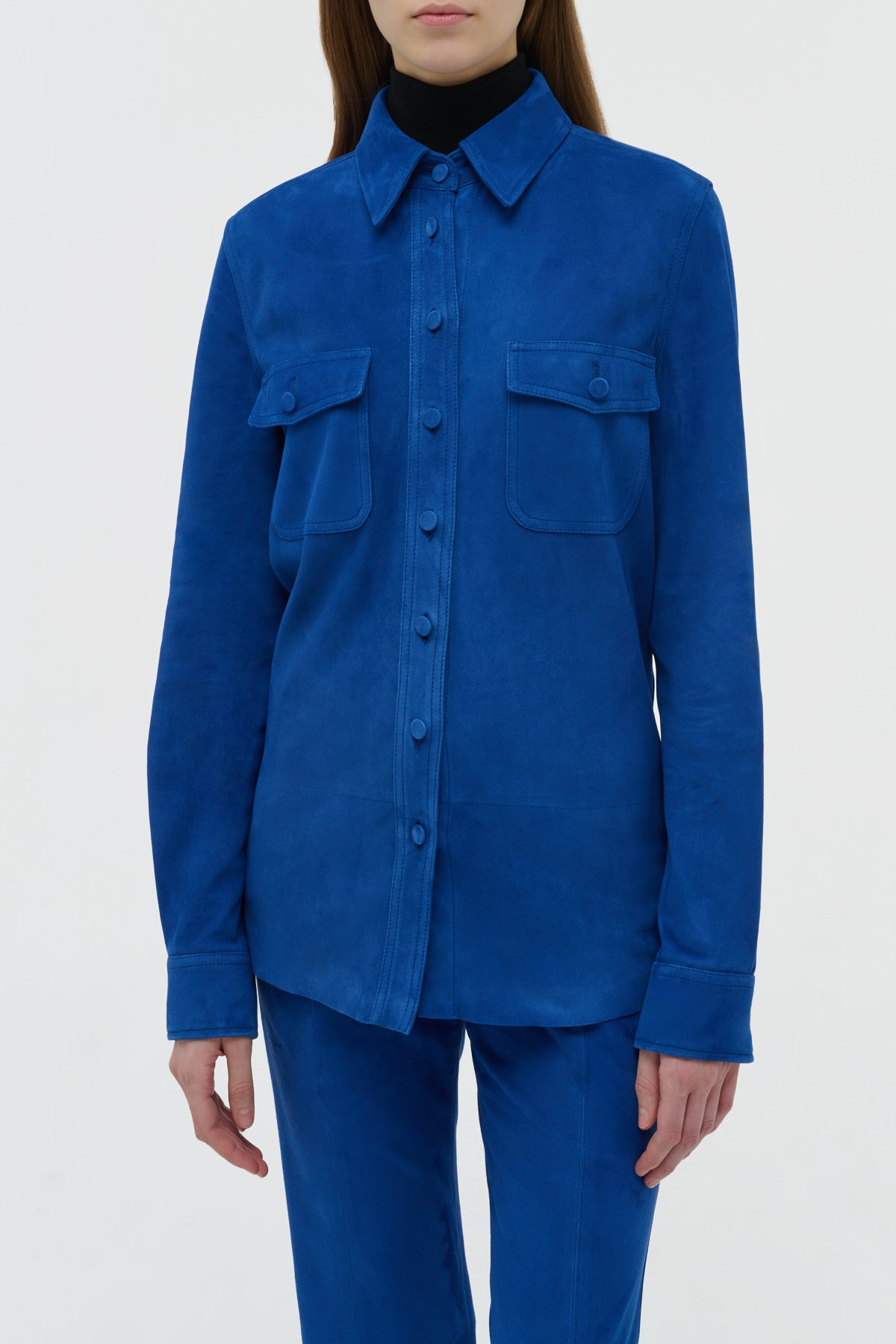 John Austin Shirt in Cobalt Suede - 5