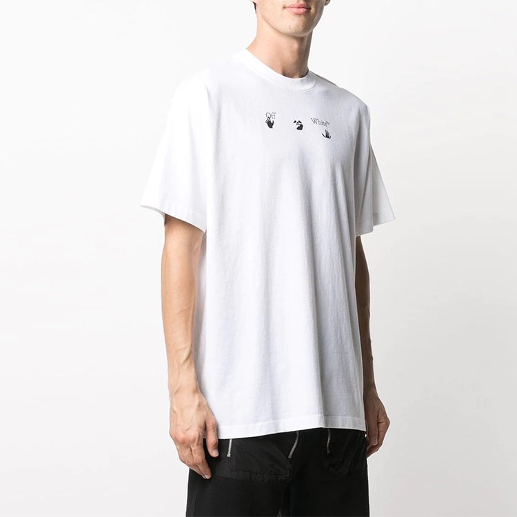 Off-White Peace Worldwide Over Tee 'White/Green' OMAA038R21JER0080155 - 5