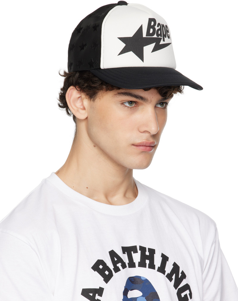 A BATHING APE® White & Black STA Mesh Cap outlook