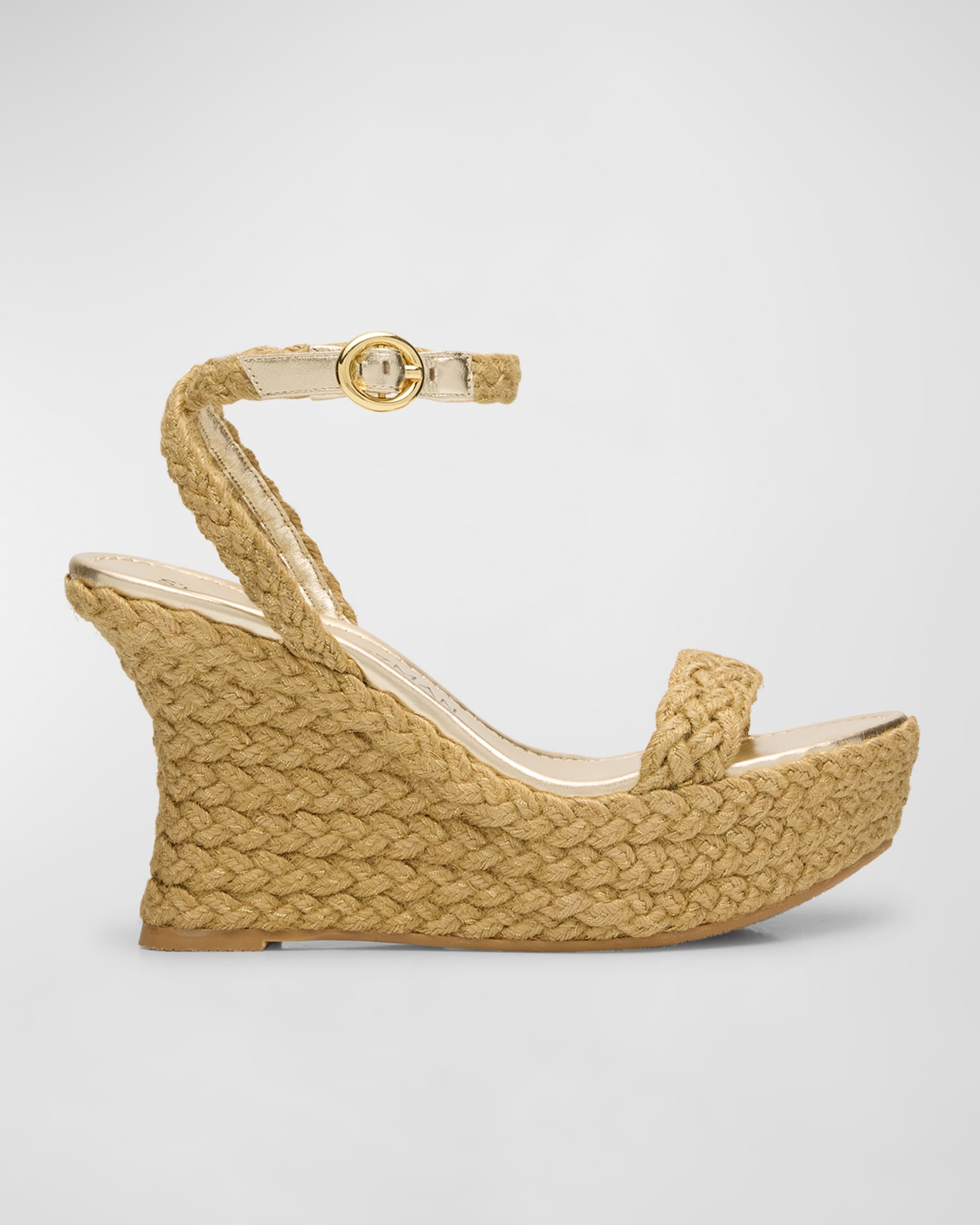 Braida Metallic Jute Wedge Espadrilles - 1