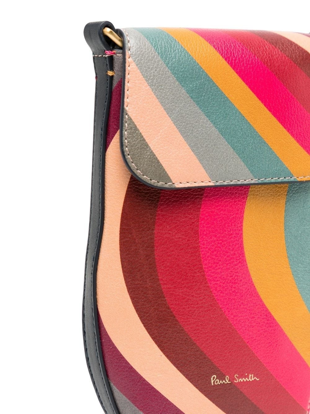 stripe-print leather crossbody bag - 4