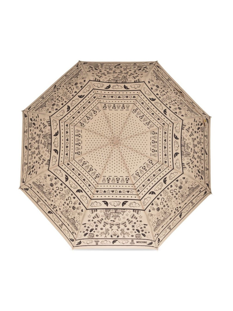 Moschino illustration-print umbrella outlook