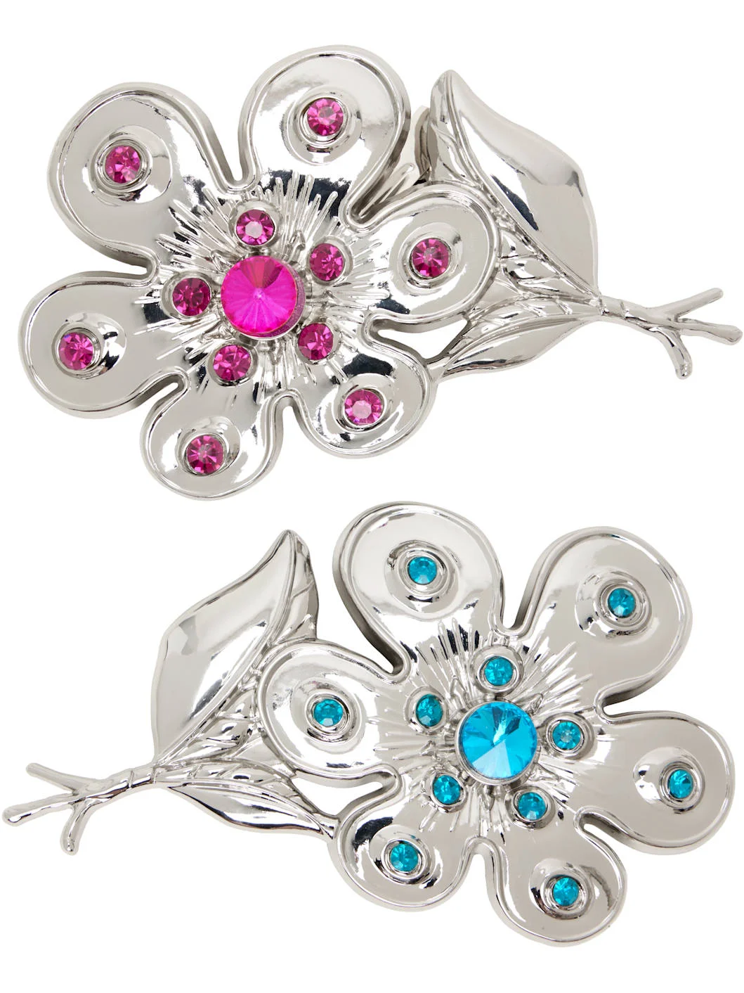 Two-Pack Silver Daisy Hair Clips - 1