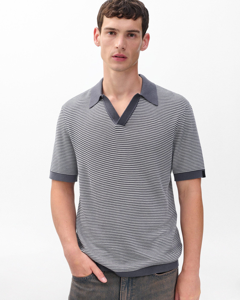 Harvey Knit Johnny Collar Polo - 1