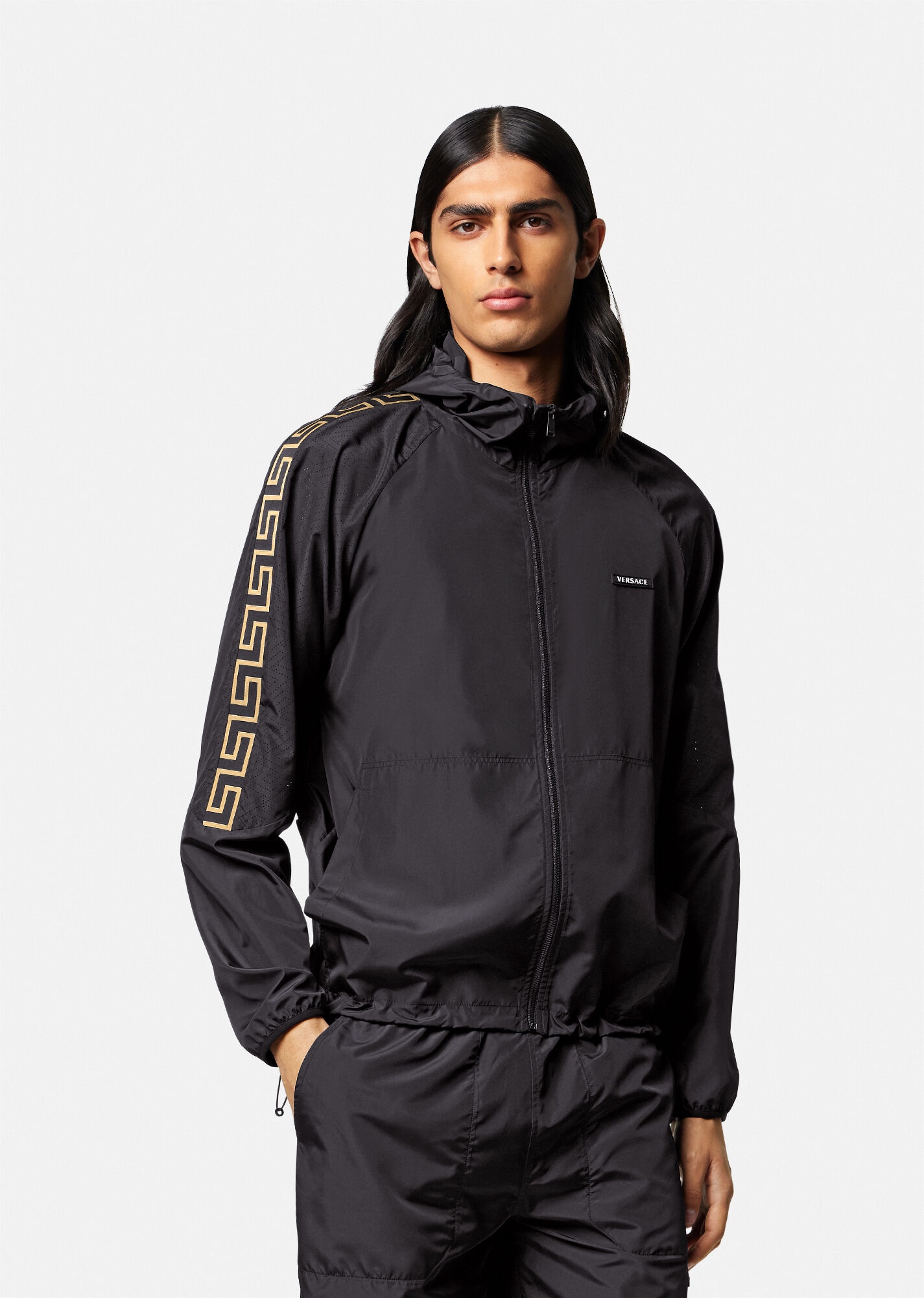 Greca Nylon Gym Track Jacket - 3