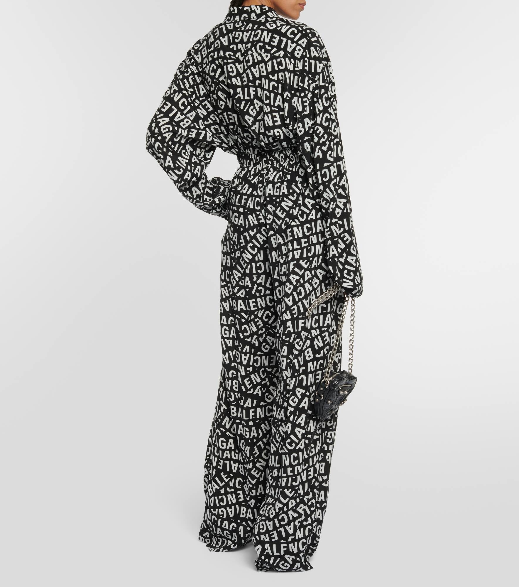 Logo high-rise wide-leg pants - 3