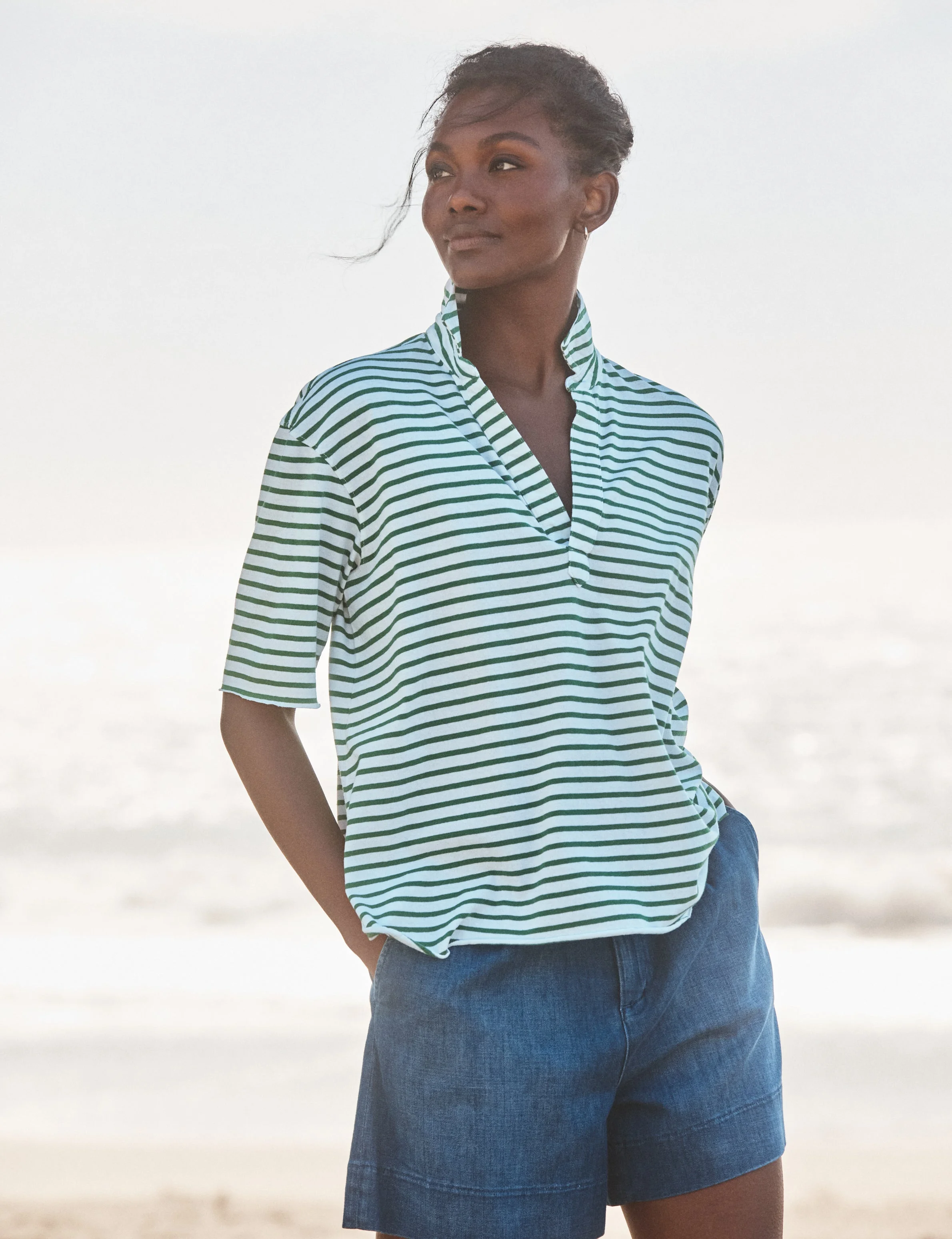 Short-Sleeve Popover Henley - 1