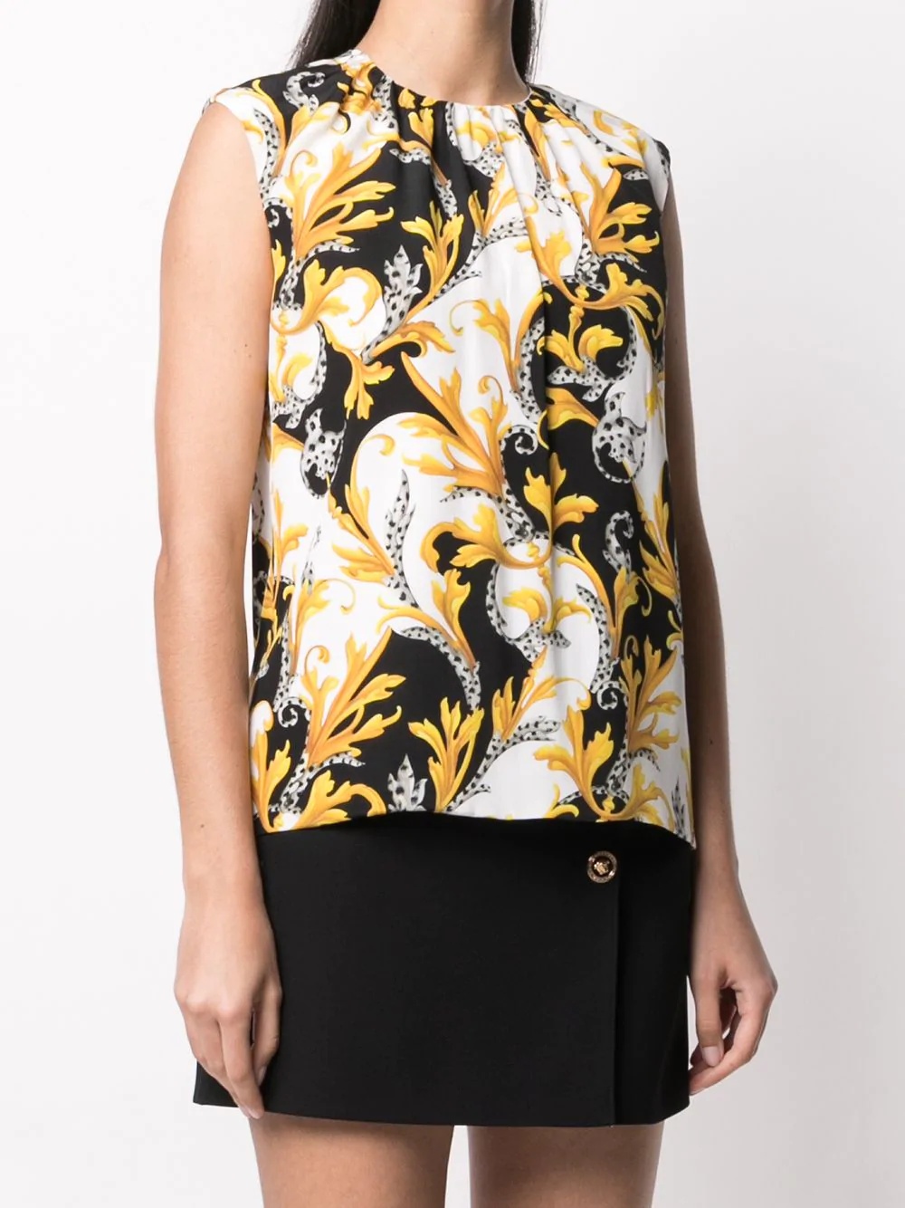 printed silk top - 3