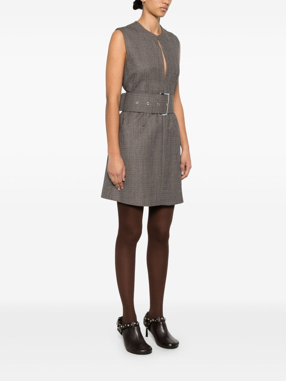 houndstooth mini dress - 3