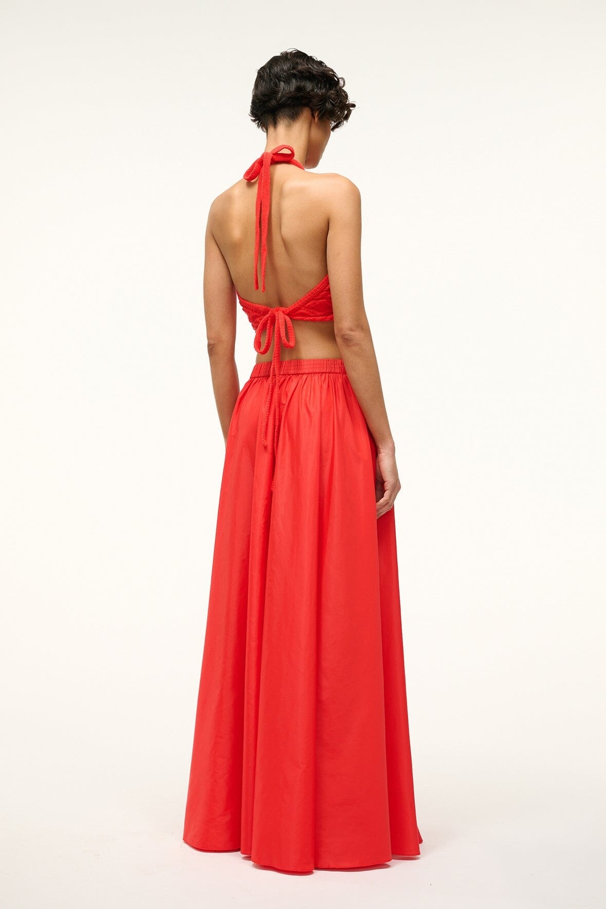 STAUD MAXI EDEN SKIRT RED ROSE - 4