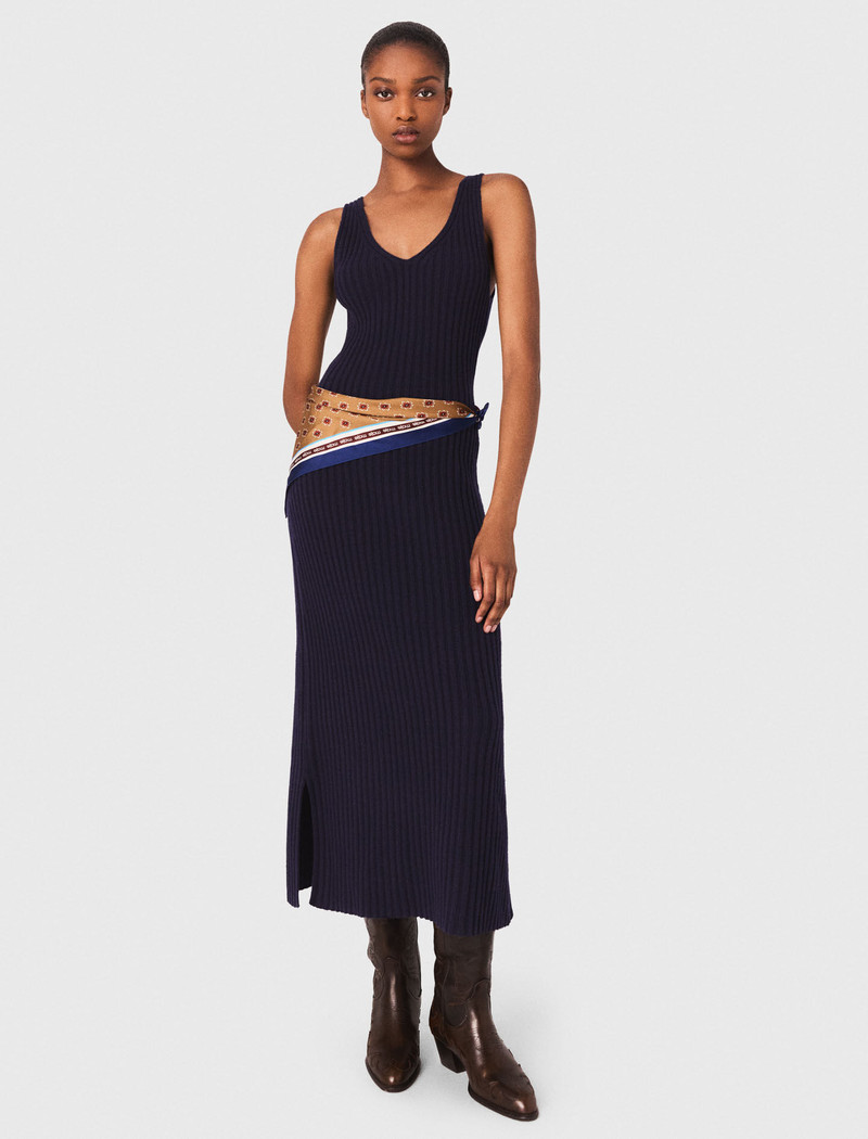 Knit maxi dress with removable sweater 5