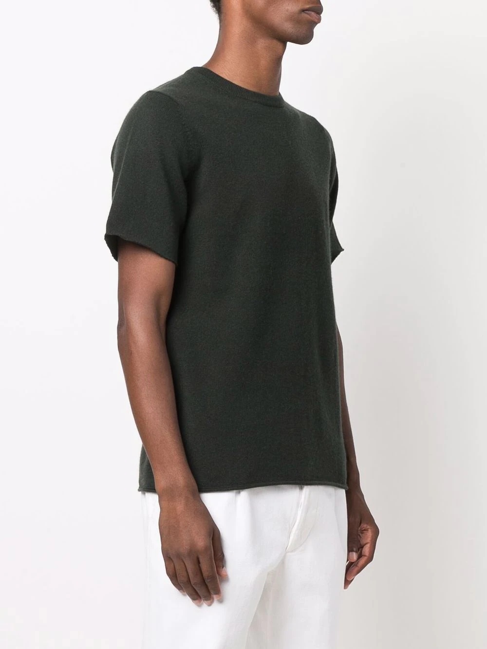 fine knit cashmere-blend T-shirt - 4