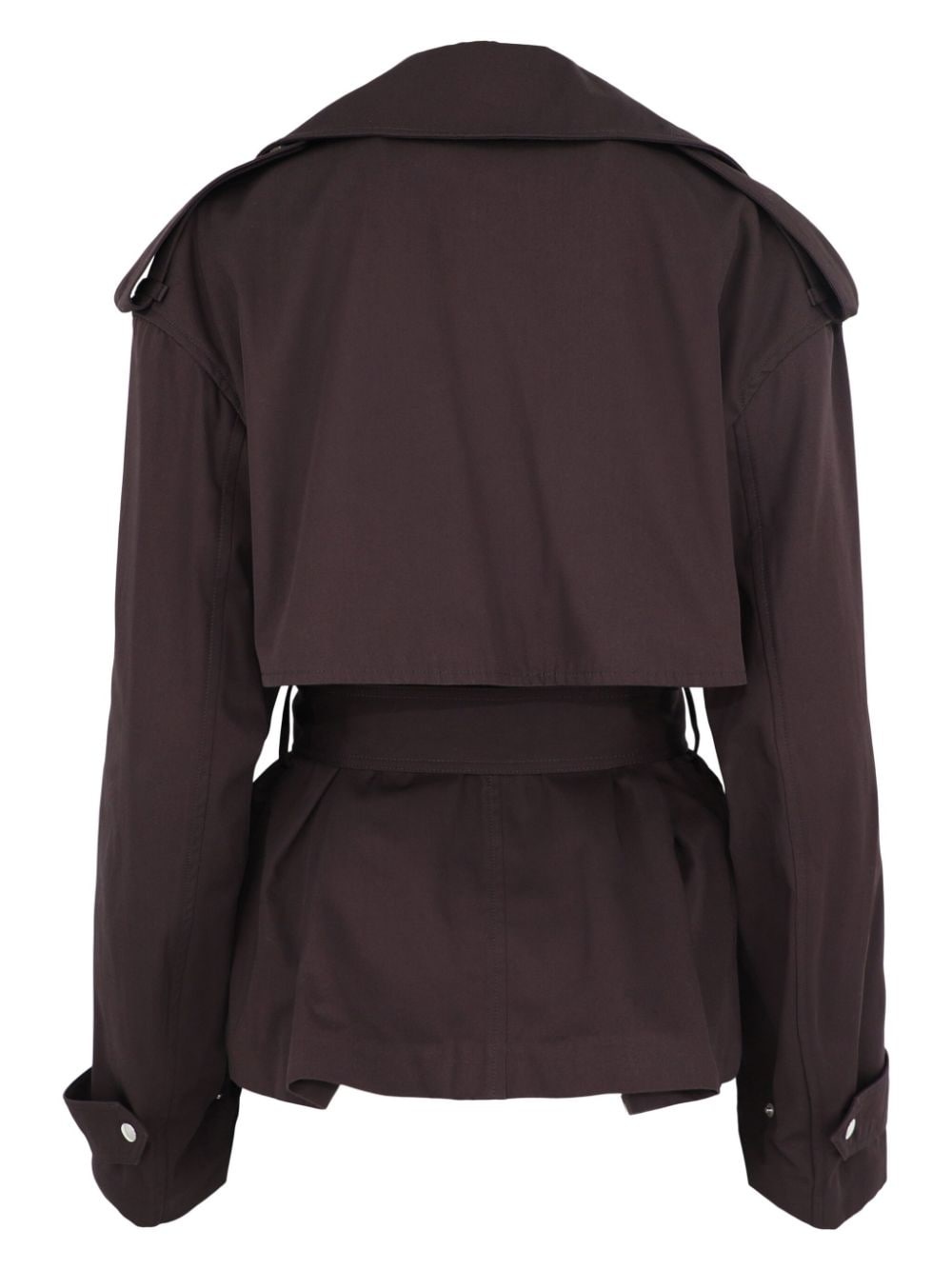 belted cropped trench jacket - 2