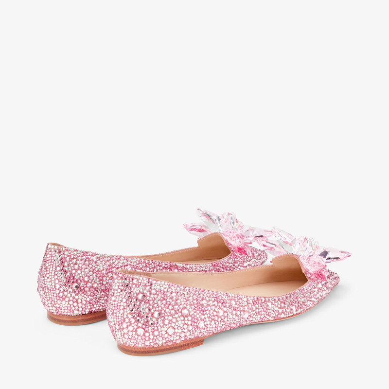 JIMMY CHOO Attila
Rose Mix Suede and Crystal Covered Pointy Toe Flats outlook