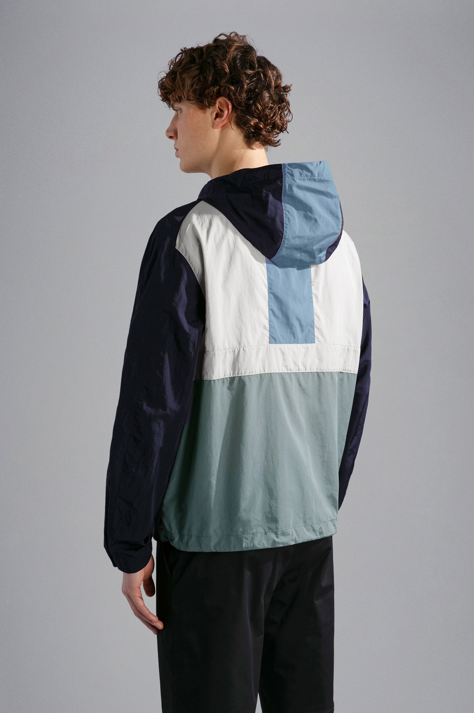COLOR BLOCK CRINKLE WINDBREAKER - 3