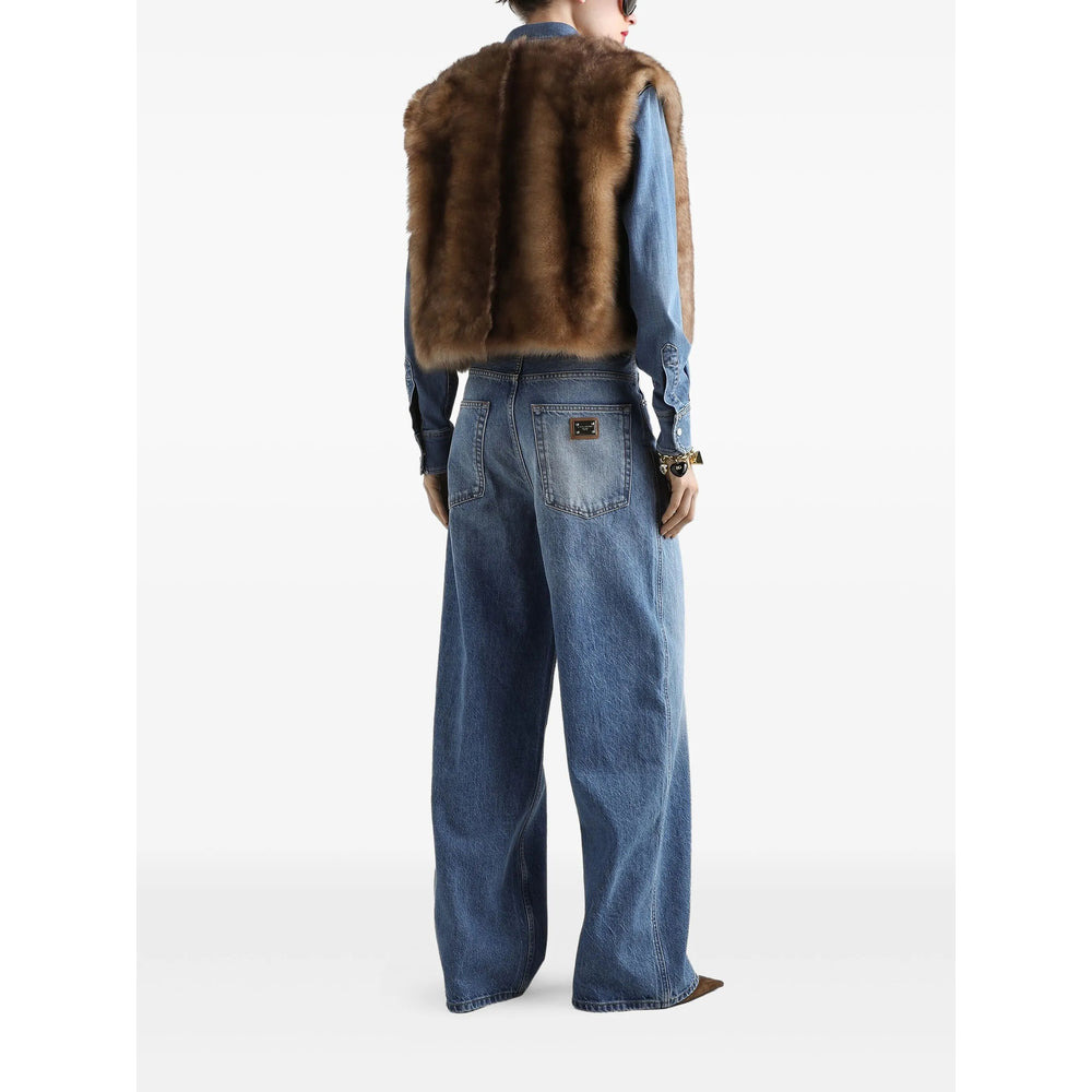 Dolce & Gabbana Blue Denim - Wide-Leg Jeans Women - 2