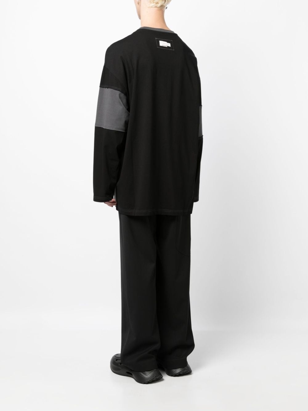 logo-patch patchwork-pattern cotton sweatshirt - 4