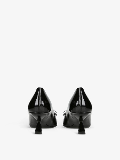 FERRAGAMO Ornament arched-heel heeled leather courts outlook