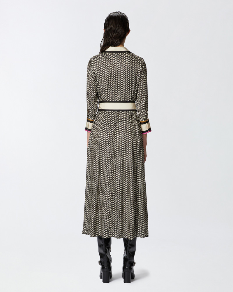 LONG SHIRT DRESS WITH FOULARD PRINT 4