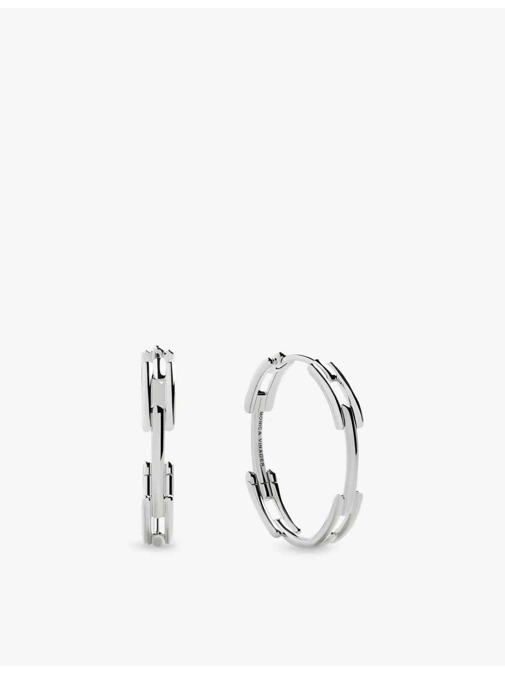 Signature Link Sterling-Silver Medium Hoop Earrings - 1