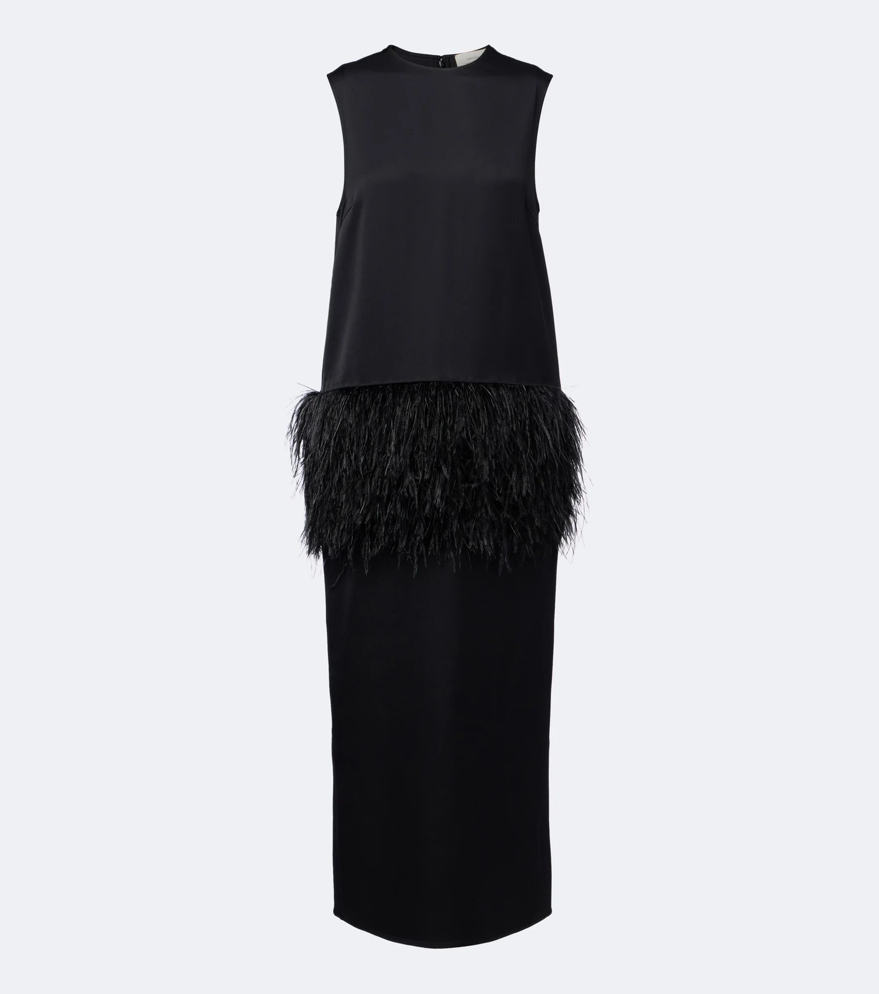 Sonia feather-trimmed midi dress - 1