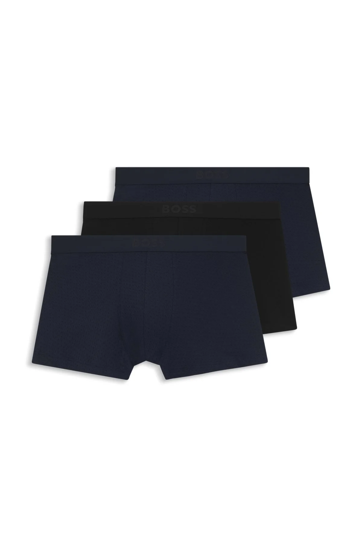 THREE-PACK OF STRETCH-COTTON TRUNKS WITH LOGOS - 1