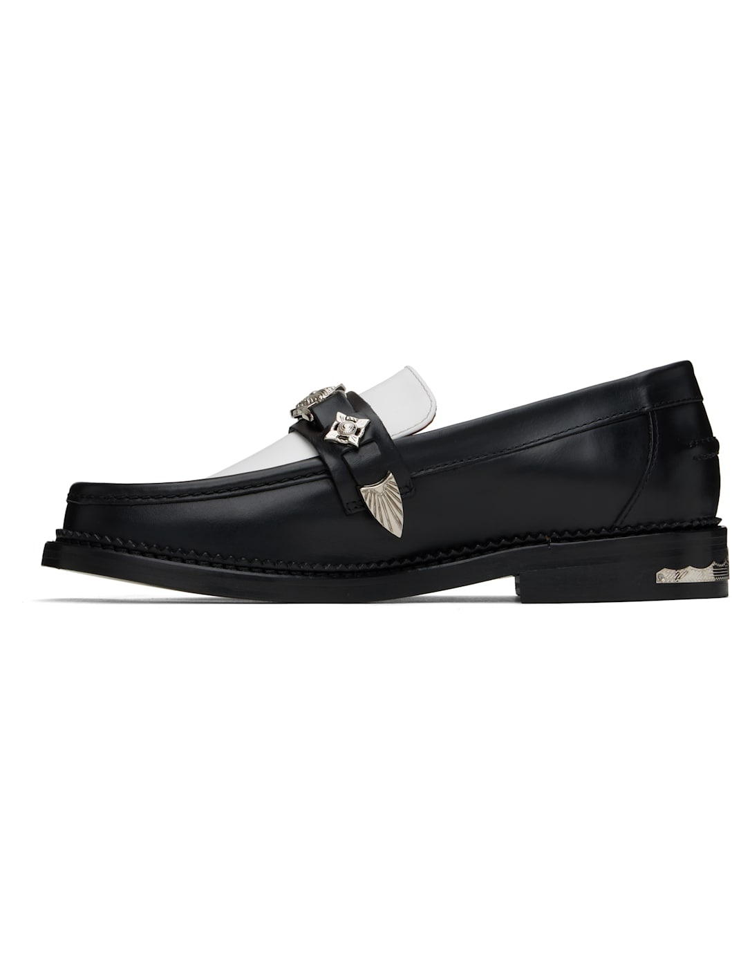 SSENSE Exclusive Black & White Loafers - 3