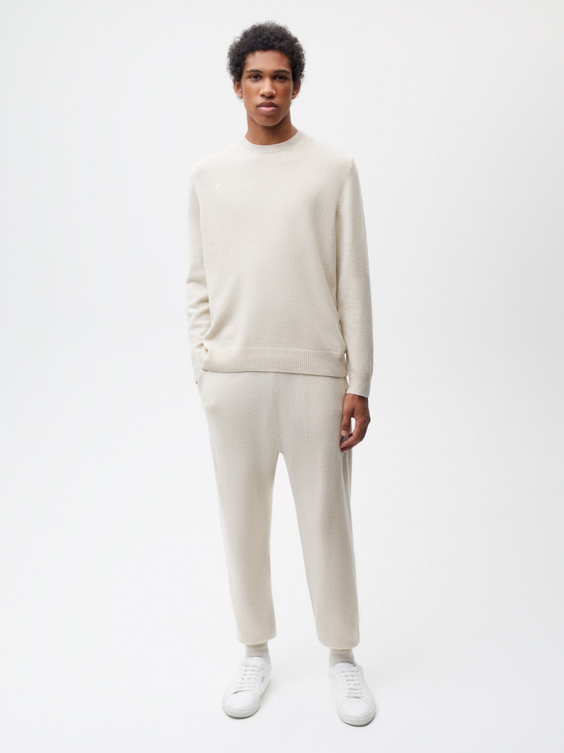 PANGAIA Mens Recycled Cashmere Track Pants - Oatmeal outlook