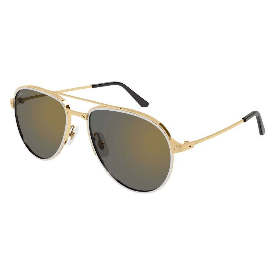 Cartier Santos de Cartier Polarized Grey Pilot Men's Sunglasses CT0325S 007 59 - 1