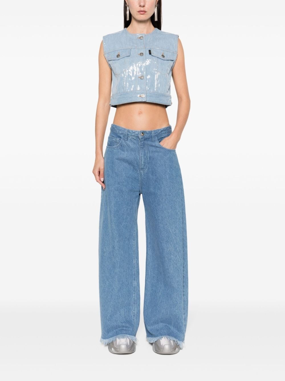 Judy sequined denim gilet - 2