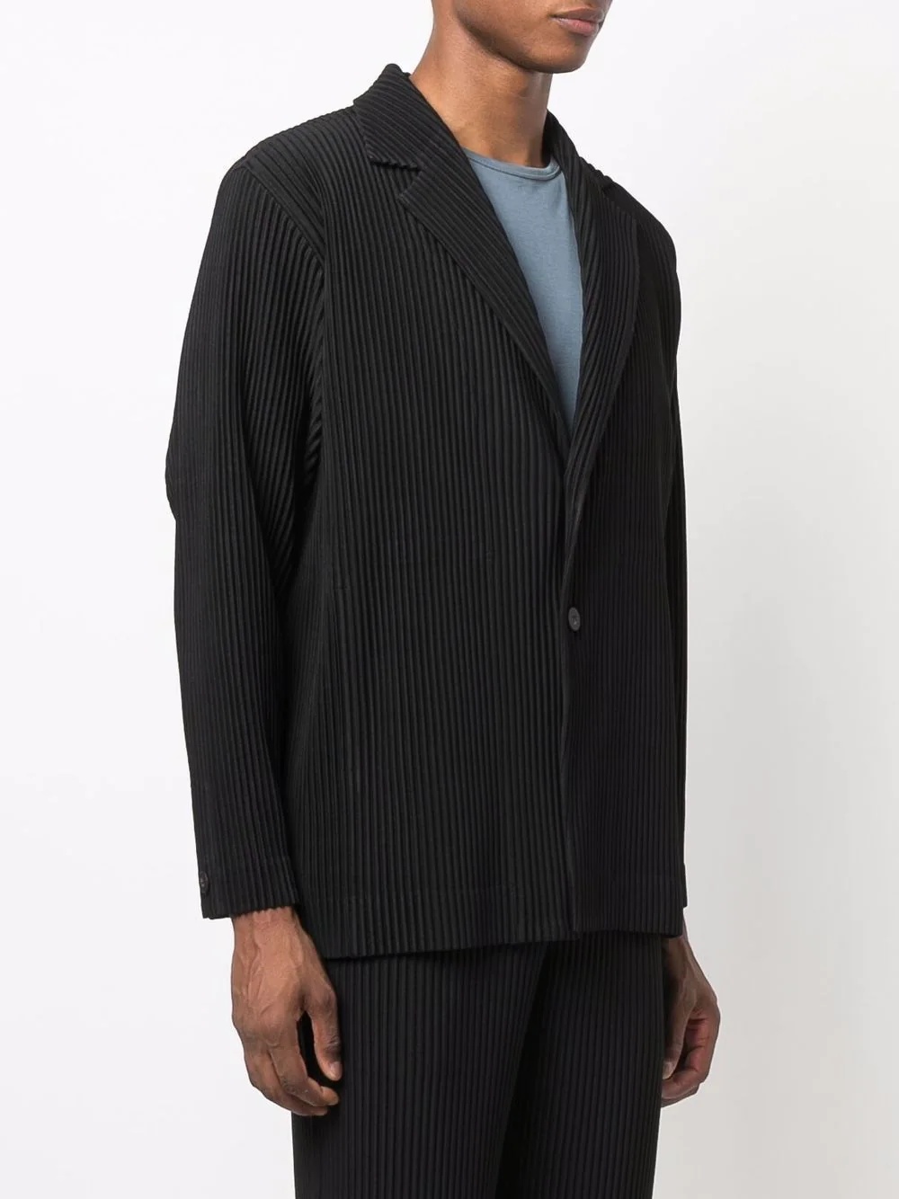 pleated single-breasted blazer - 3