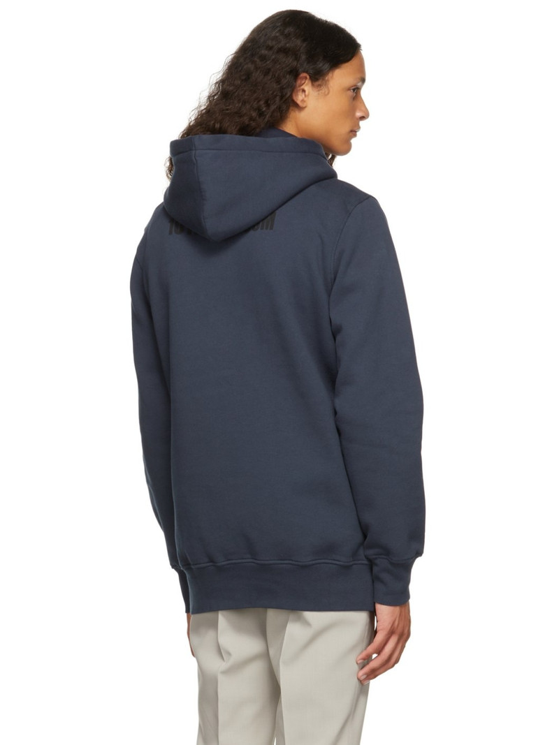 Blue Cotton-Blend Fleece Hoodie 3