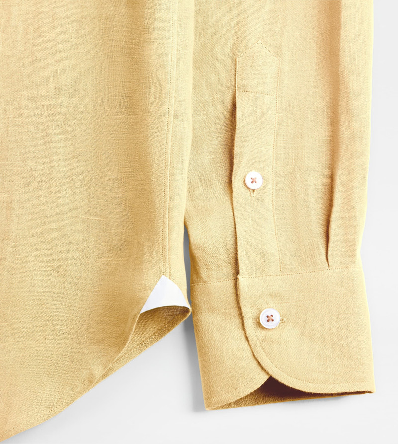 Tod's BUTTON DOWN SHIRT IN LINEN - YELLOW outlook