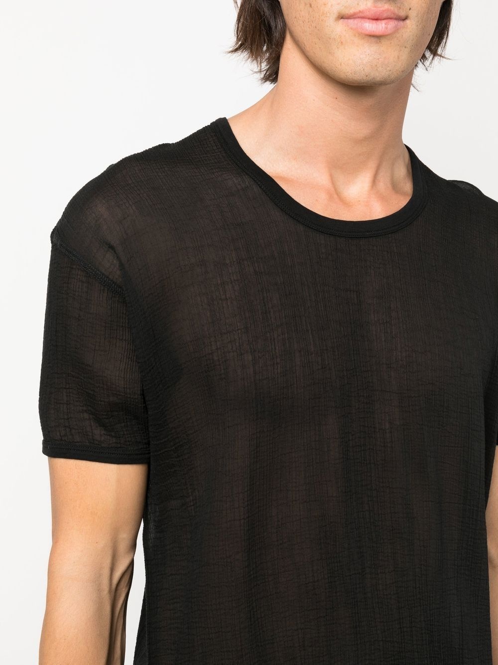 short-sleeve semi-sheer T-shirt - 5