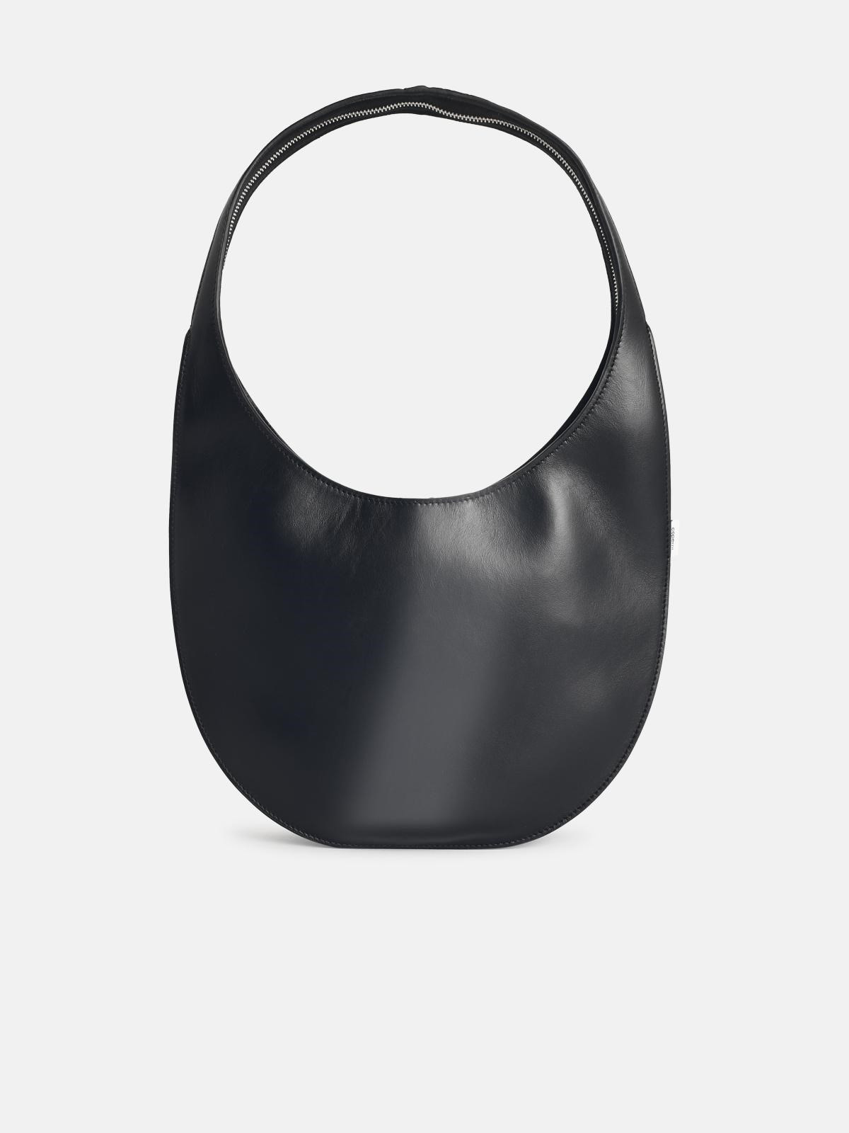 MEDIUM SOFT 'SWIPE' BLACK LEATHER BAG - 3