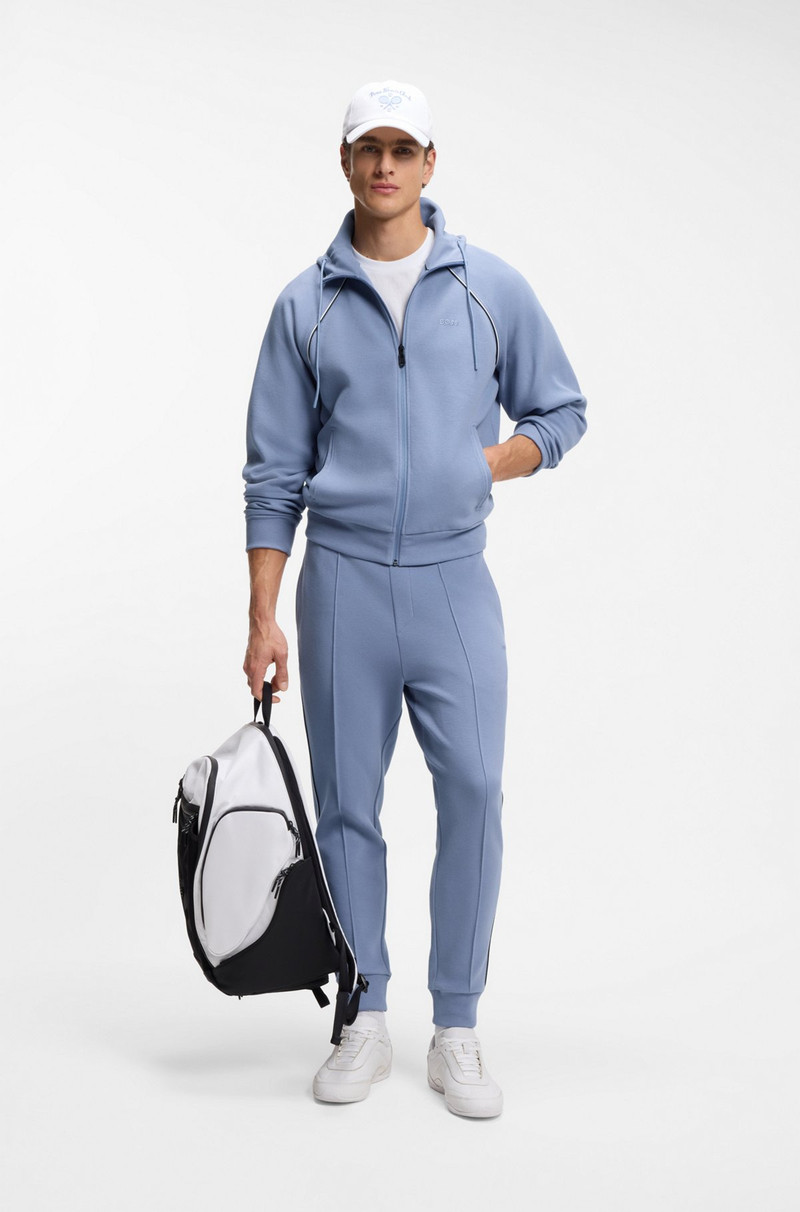 BOSS PIPING-DETAIL ZIP-UP HOODIE IN A COTTON BLEND outlook