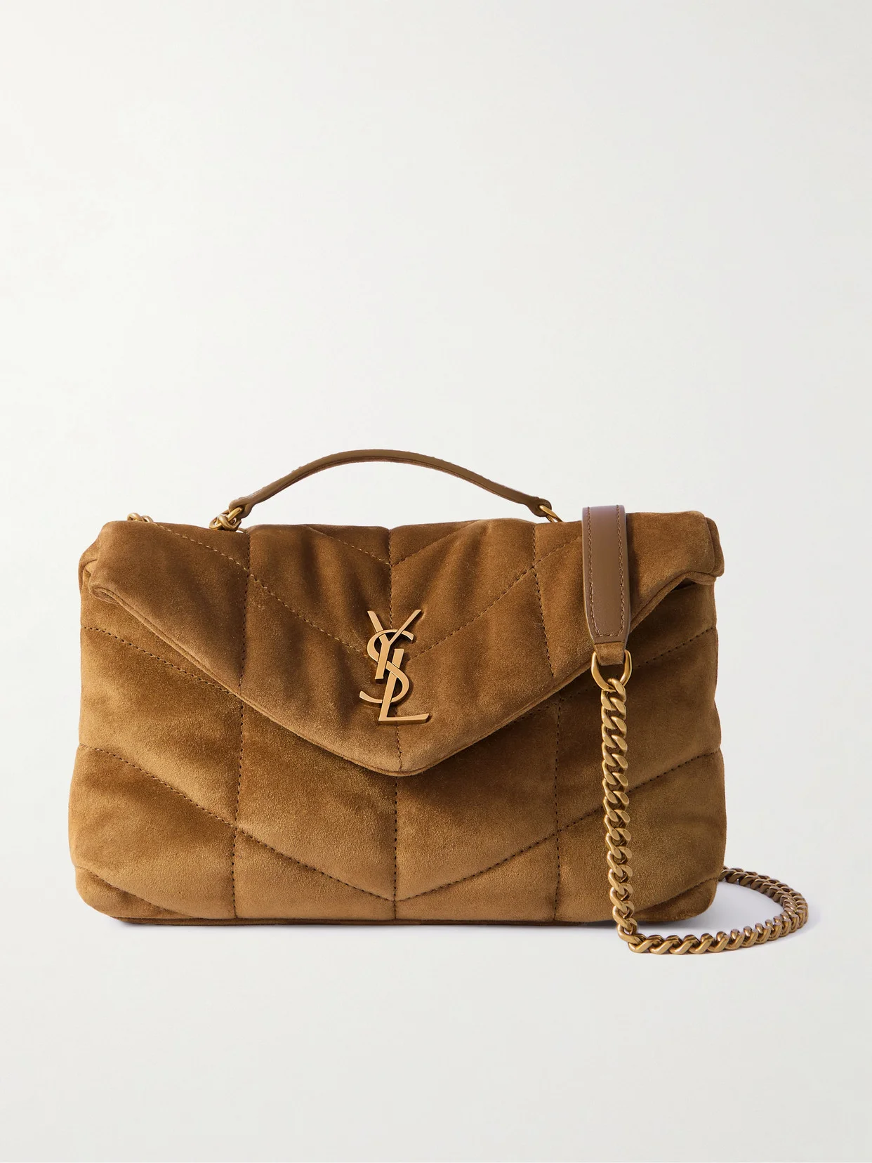 Puffer Toy Quilted Leather-trimmed Suede Shoulder Bag - 1