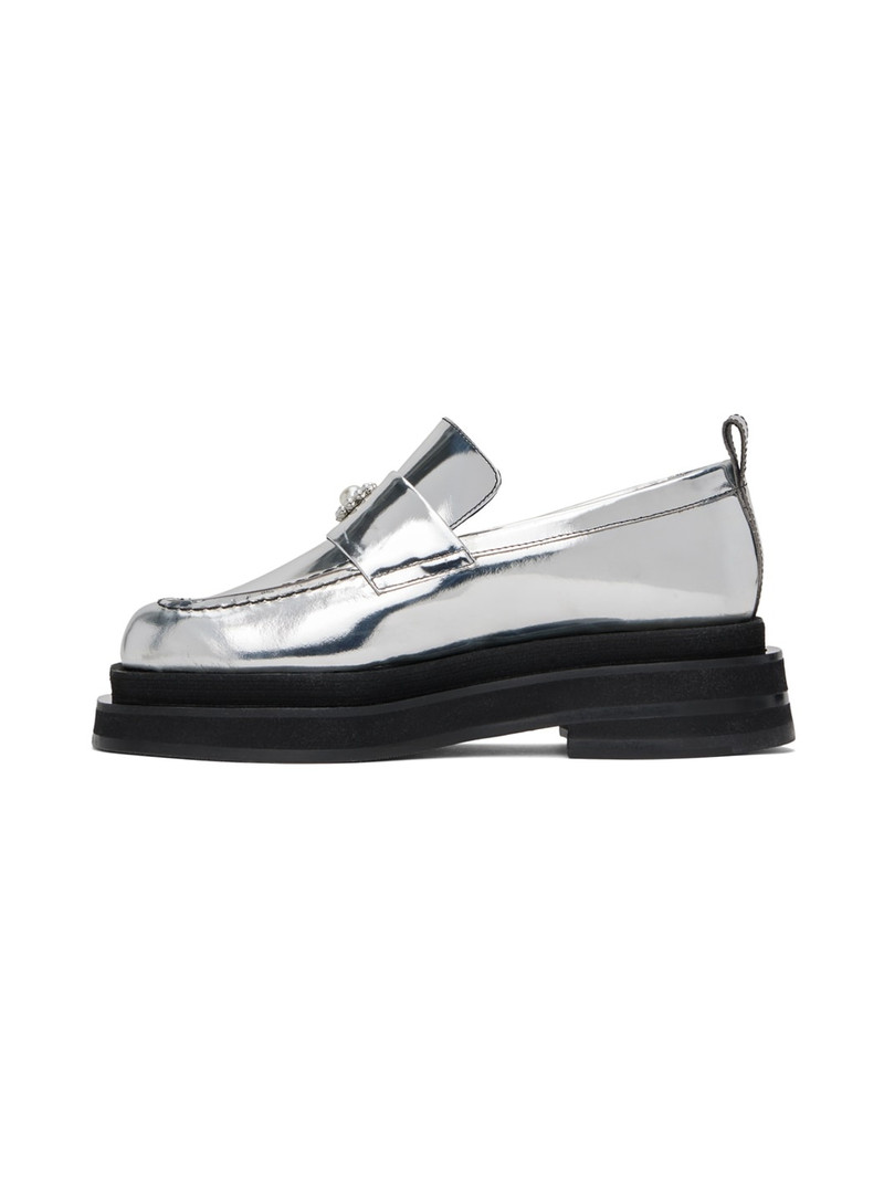 Silver Heart Toe Platform Loafers 3
