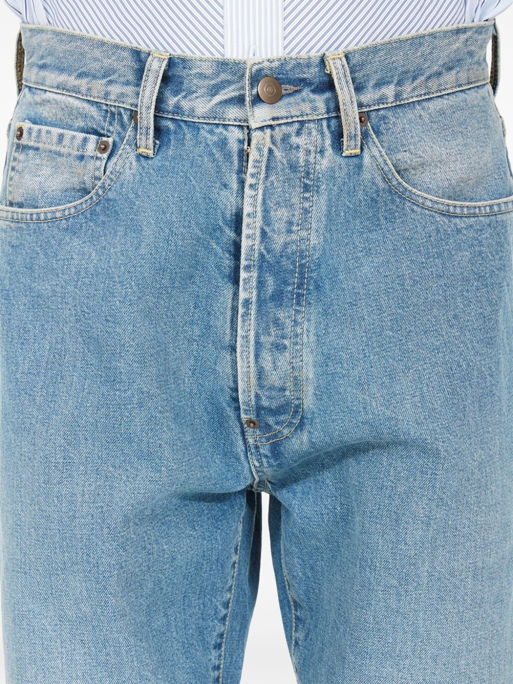 turn-up straight-leg jeans - 7
