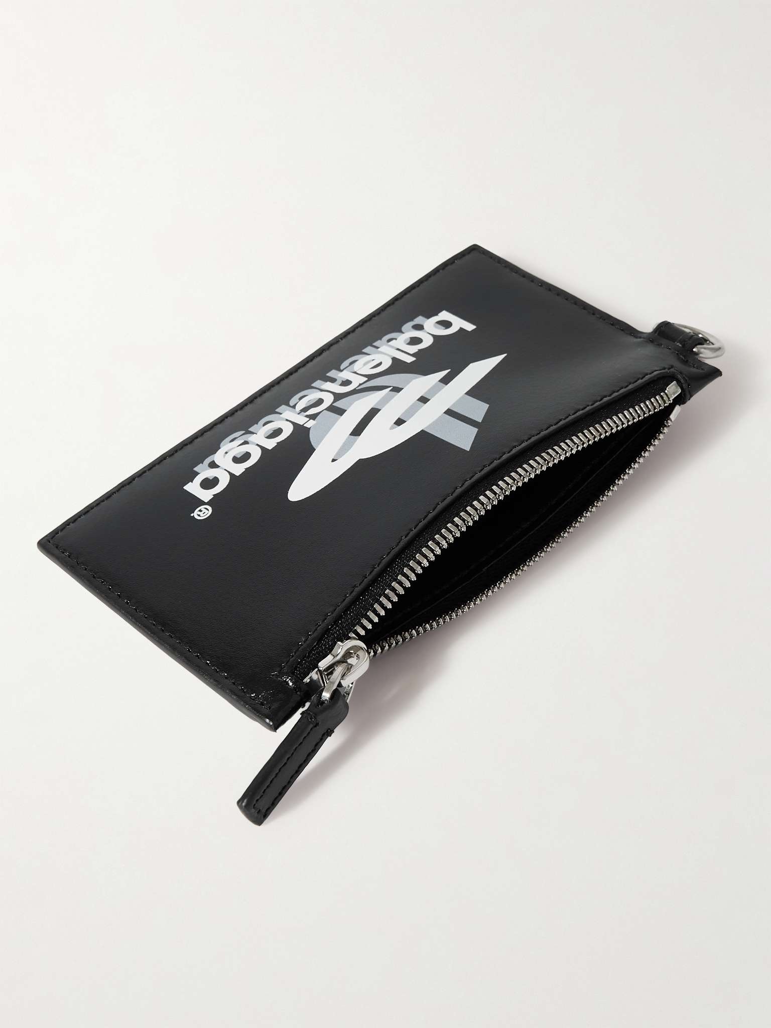 Logo-Print Leather Cardholder with Lanyard - 2