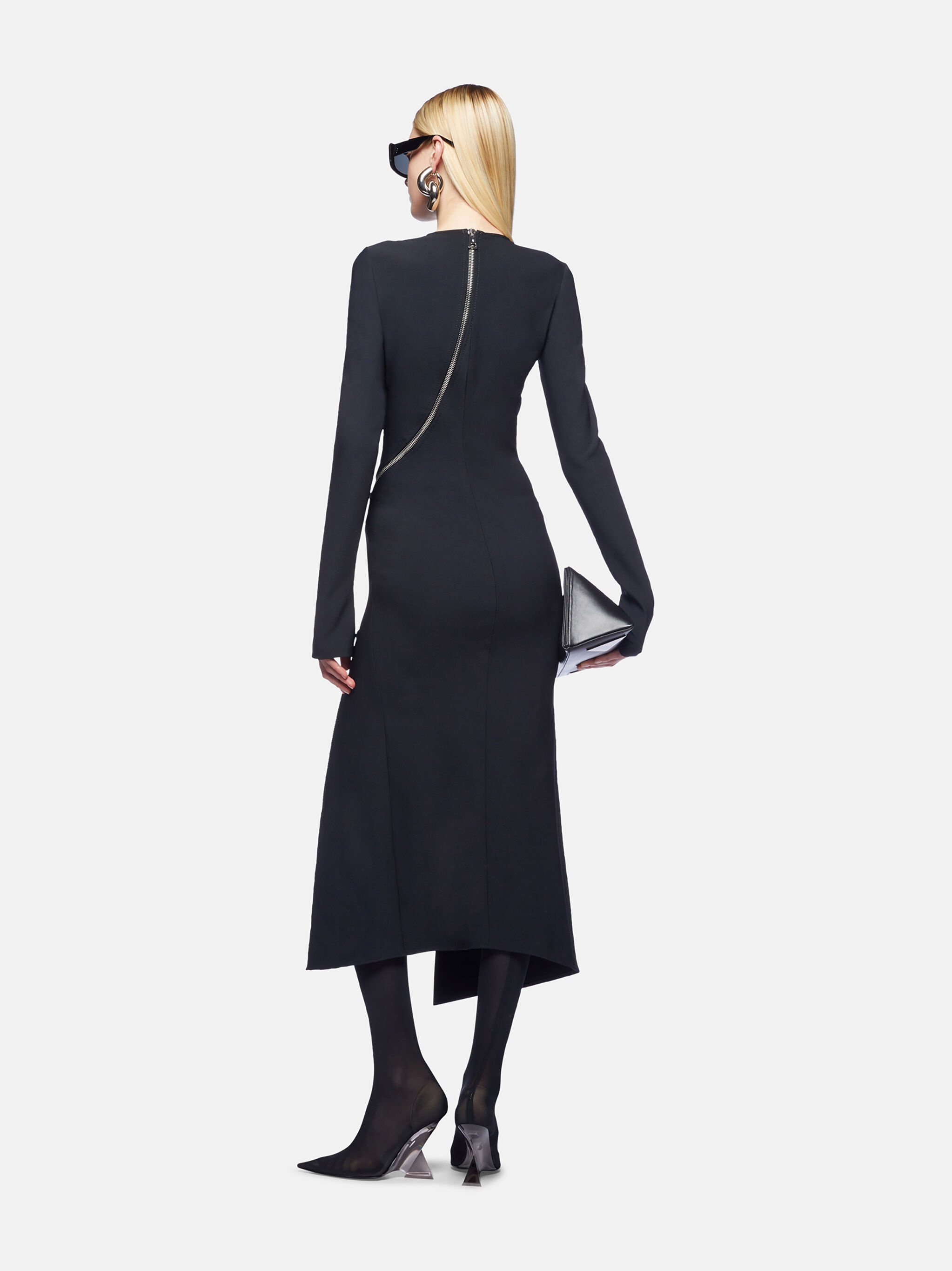 BLACK MIDI DRESS - 3