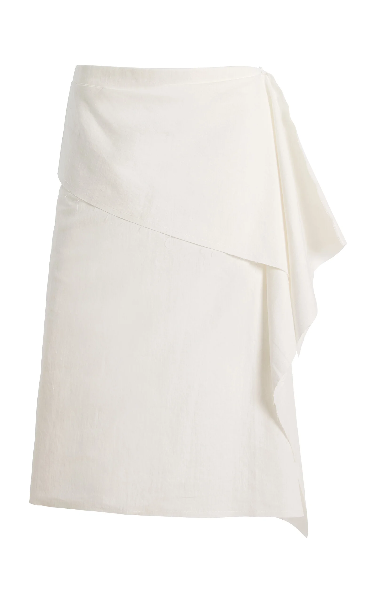 Sutura Draped Linen-Cotton Midi Skirt white - 1