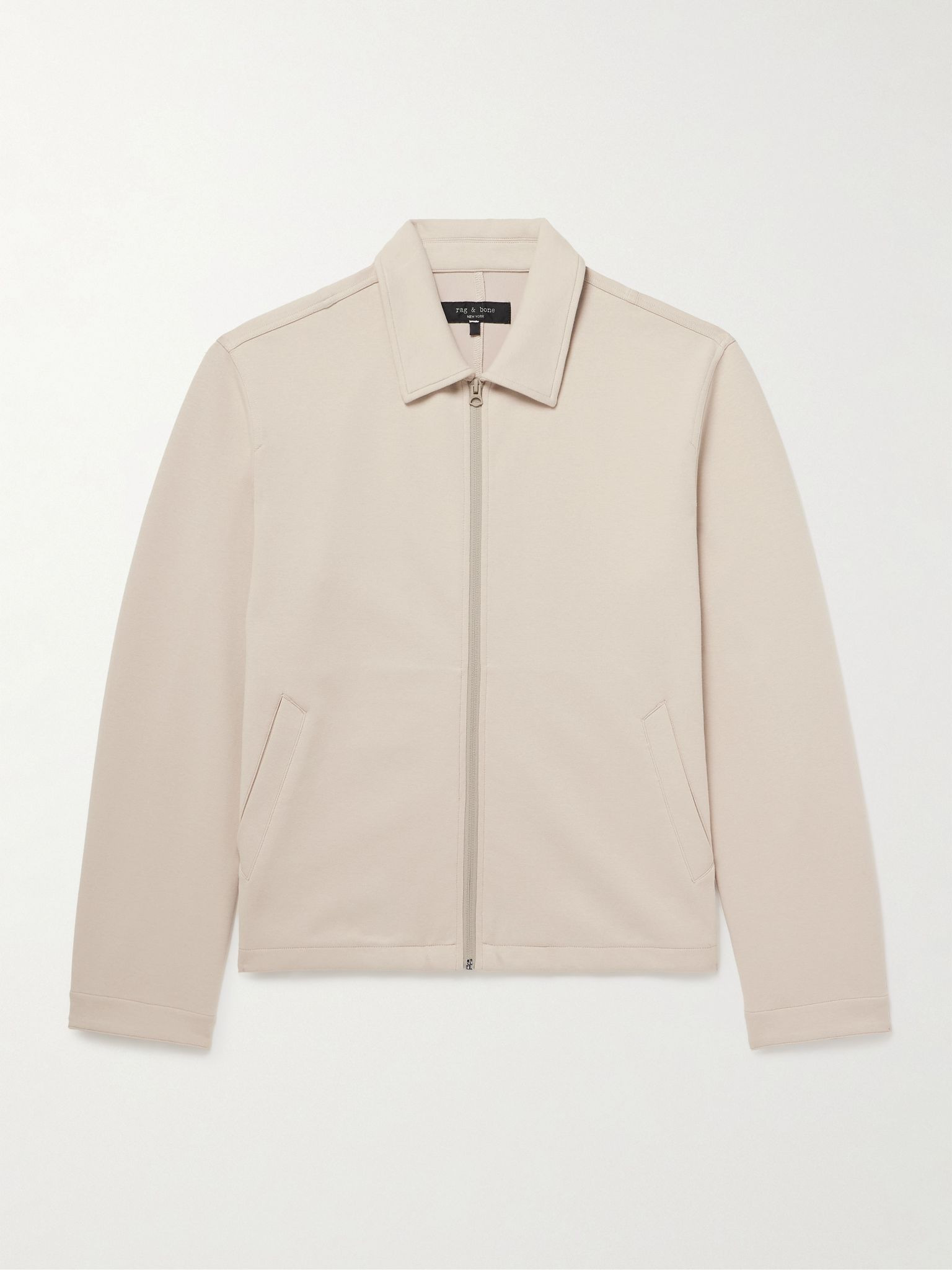Melrose Cotton-Blend Ponte Track Jacket Beige - 1