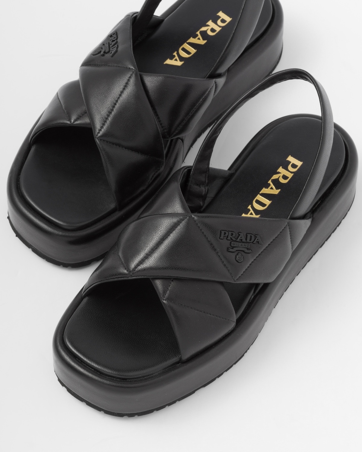 Quilted nappa leather flatform sandals - 6