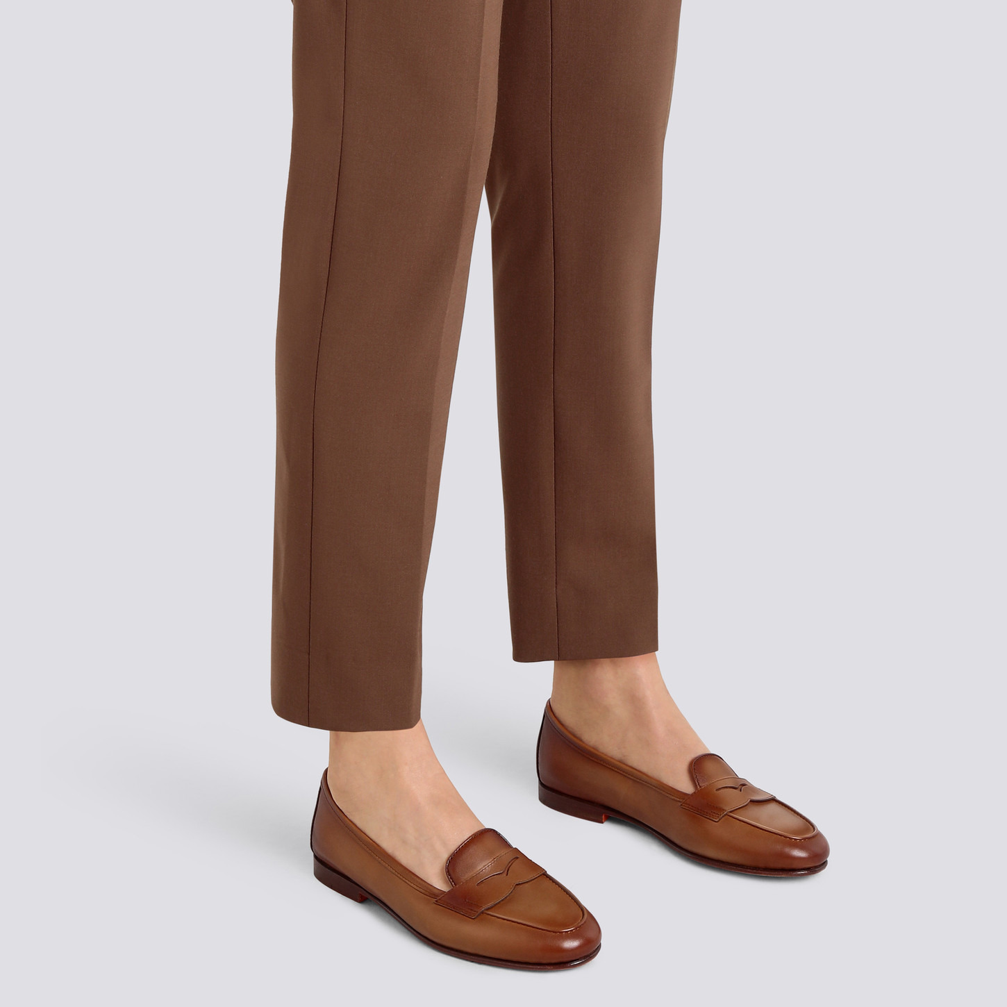 Women's light brown leather Carla loafer - 2