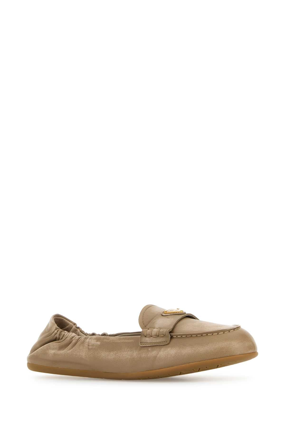 Prada Women Beige Nappa Leather Loafers - 2