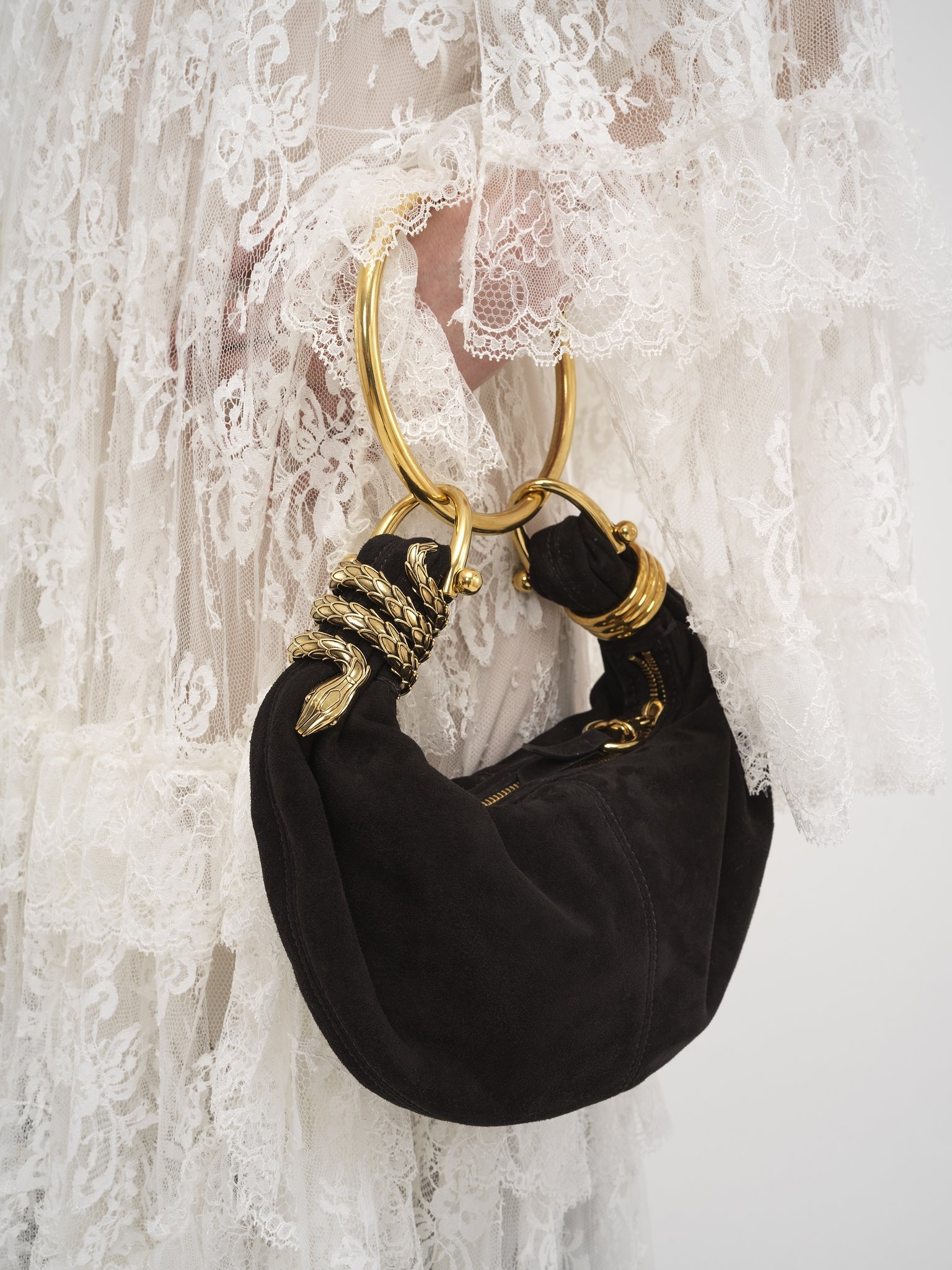 SMALL BRACELET HOBO BAG IN SUEDE LEATHER - 2
