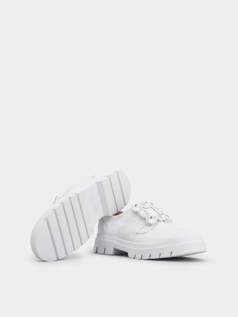 Walky Viv' Strass Buckle Sneakers in Leather 6