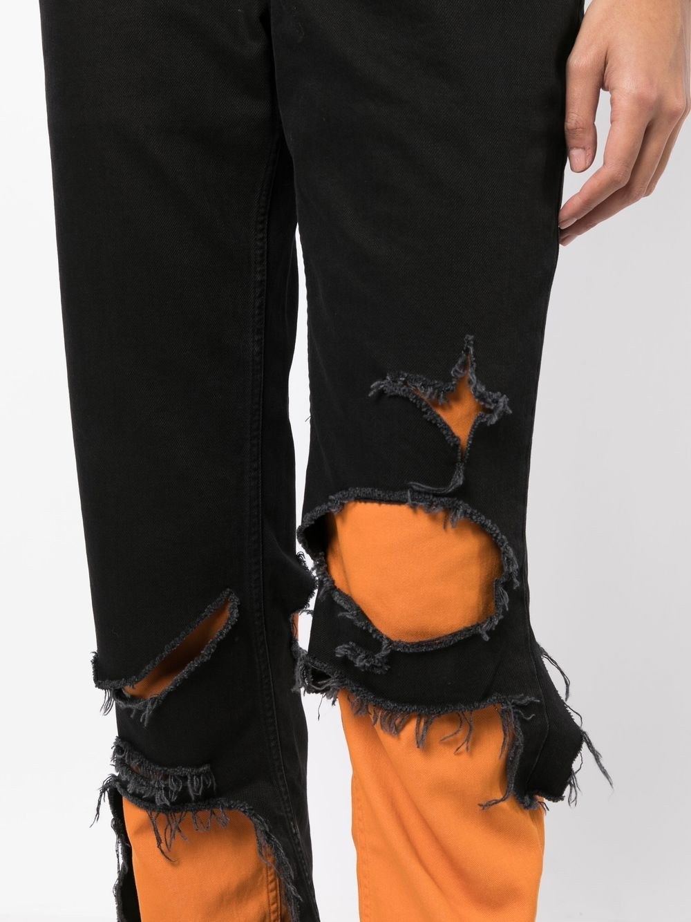 distressed-effect straight-leg jeans - 5