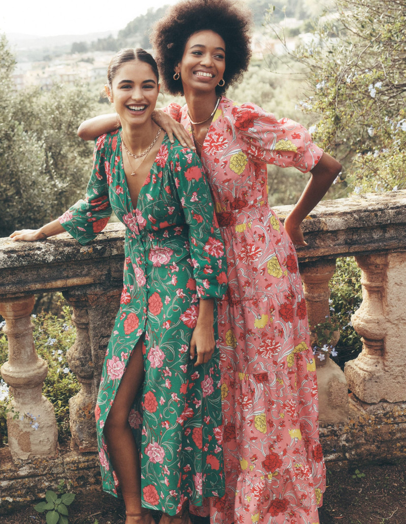 Bella Puff Sleeve Maxi Dress-Salmon Pink, Carnation Vine 6